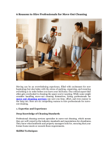 6 Reasons to Hire Professionals for Move Out Cleaning