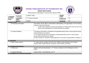 21st Century Literature Learning Activity Plan