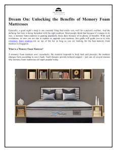 Dream On- Unlocking the Benefits of Memory Foam Mattresses