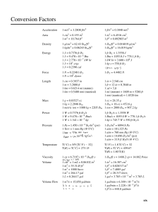 Conversion factor