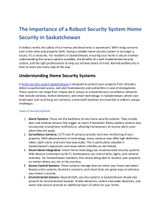 The Importance of a Robust Security System Home Security in Saskatchewan