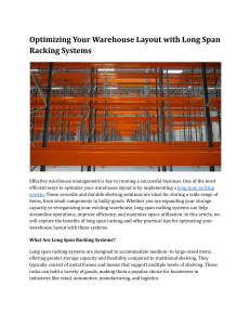 Warehouse Optimization with Long Span Racking Systems