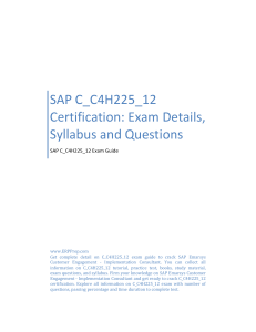 SAP C_C4H225_12 Certification: Exam Details, Syllabus and Questions