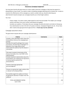 Pathogens & Diseases Awareness Campaign Assignment