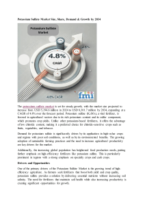 Potassium Sulfate Market Size, Share, Demand & Growth by 2034