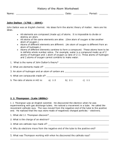 history of the atom worksheet   2