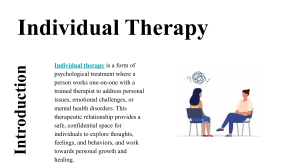 Individual Therapy Overview