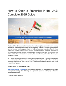 How to Open a Franchise in the UAE  Complete 2025 Guide