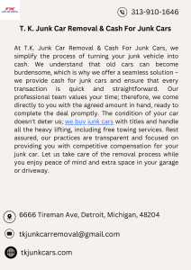 T. K. Junk Car Removal & Cash For Junk Cars