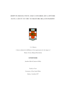 Lawyers' Duty in Dispute Resolution: A Thesis