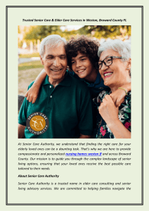 Trusted Senior Care & Elder Care Services in Weston Broward County FL