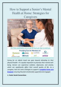 Senior Mental Health Support at Home: Caregiver Strategies