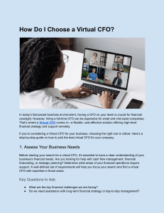 How Do I Choose a Virtual CFO