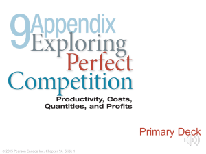 Perfect Competition: Productivity, Costs, and Profits