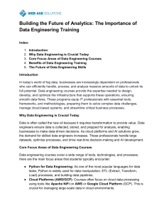 Data Engineering Training: Importance & Core Skills