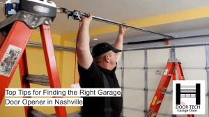 Your Guide to Garage Door Openers and Maintenance Services in Nashville