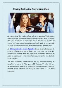 Driving Instructor Course Hamilton