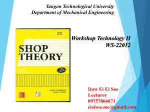 Workshop Safety in Machine Shop: Course Material