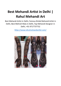 Best Mehandi Artist in Delhi