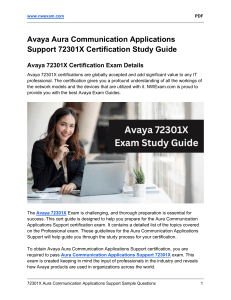 Avaya Aura Communication Applications Support 72301X Certification Study Guide