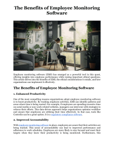 The Benefits of Employee Monitoring Software