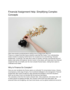 Financial Assignment Help  Simplifying Complex Concepts