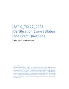 SAP C_TS422_2023 Certification Exam Syllabus and Exam Questions