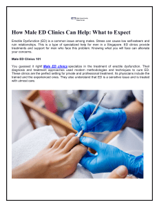 Male ED Clinics: What to Expect in Singapore