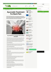 Ayurvedic treatment for back pain