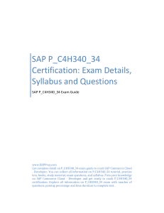 SAP P_C4H340_34 Certification: Exam Details, Syllabus and Questions