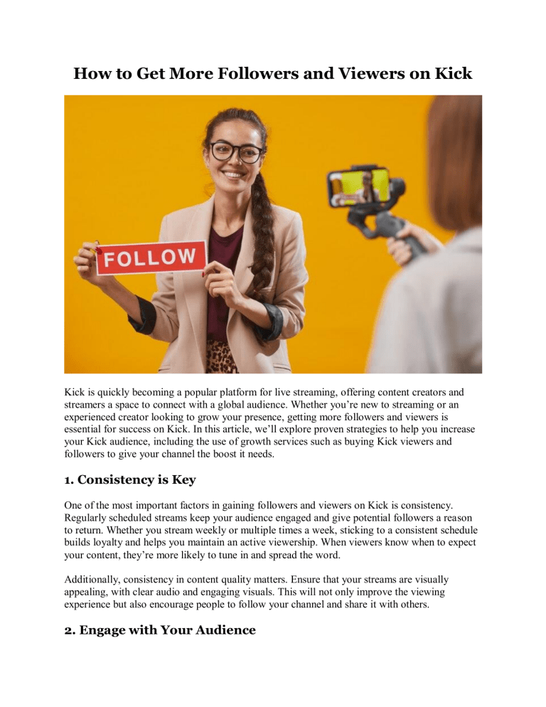 Get More Kick Followers & Viewers: Growth Strategies