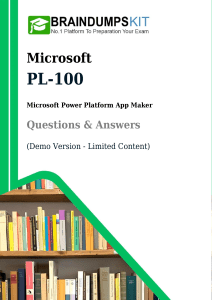 PL-100 Microsoft Power Platform App Maker Exam Questions & Answers