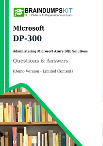 Microsoft DP-300 Exam Dumps With Best and Appropriate DP-300 Exam Questions