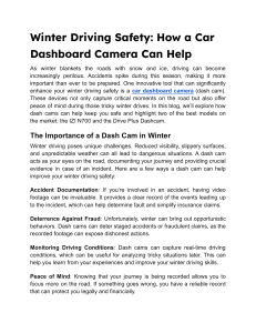 Winter Driving Safety  How a Car Dashboard Camera Can Help