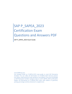 SAP P_SAPEA_2023 Certification Exam Questions and Answers PDF