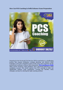 How Can PCS Coaching in Delhi Enhance Exam Preparation