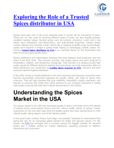 Trusted Spice Distributors in USA: Role & Importance