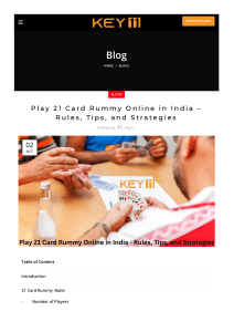 Play 21 Card Rummy Online in India