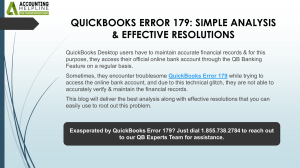 Best methods to deal with QuickBooks Error Code 179