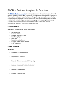 PGDM in Business Analytics  An Overview