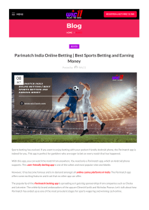 Parimatch India Online Betting  Best Sports Betting and Earning Money