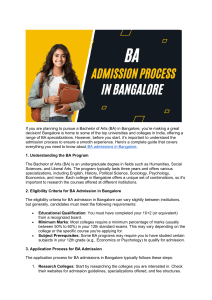 BA Admission Guide Bangalore