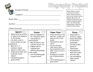 Biography Project Assignment Form