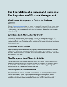 The Foundation of a Successful Business The Importance of Finance Management