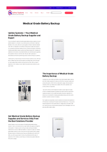 Medical Grade Battery Backup