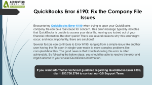 A quick guide to fix QuickBooks Error Code 6190