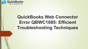 QuickBooks Web Connector Error QBWC1085: What It Means and How to Fix It