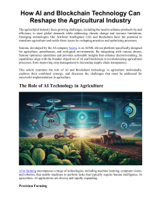 How AI and Blockchain Technology Can Reshape the Agricultural Industry