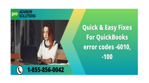 How to Resolve QuickBooks Error Code -6010, -100 Quickly and Easily