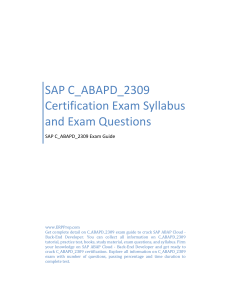 SAP C_ABAPD_2309 Certification Exam Syllabus and Exam Questions